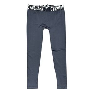 Gymshark Fit Seamless Leggings Black Logo Waistband Womens Size‎ Large EUC